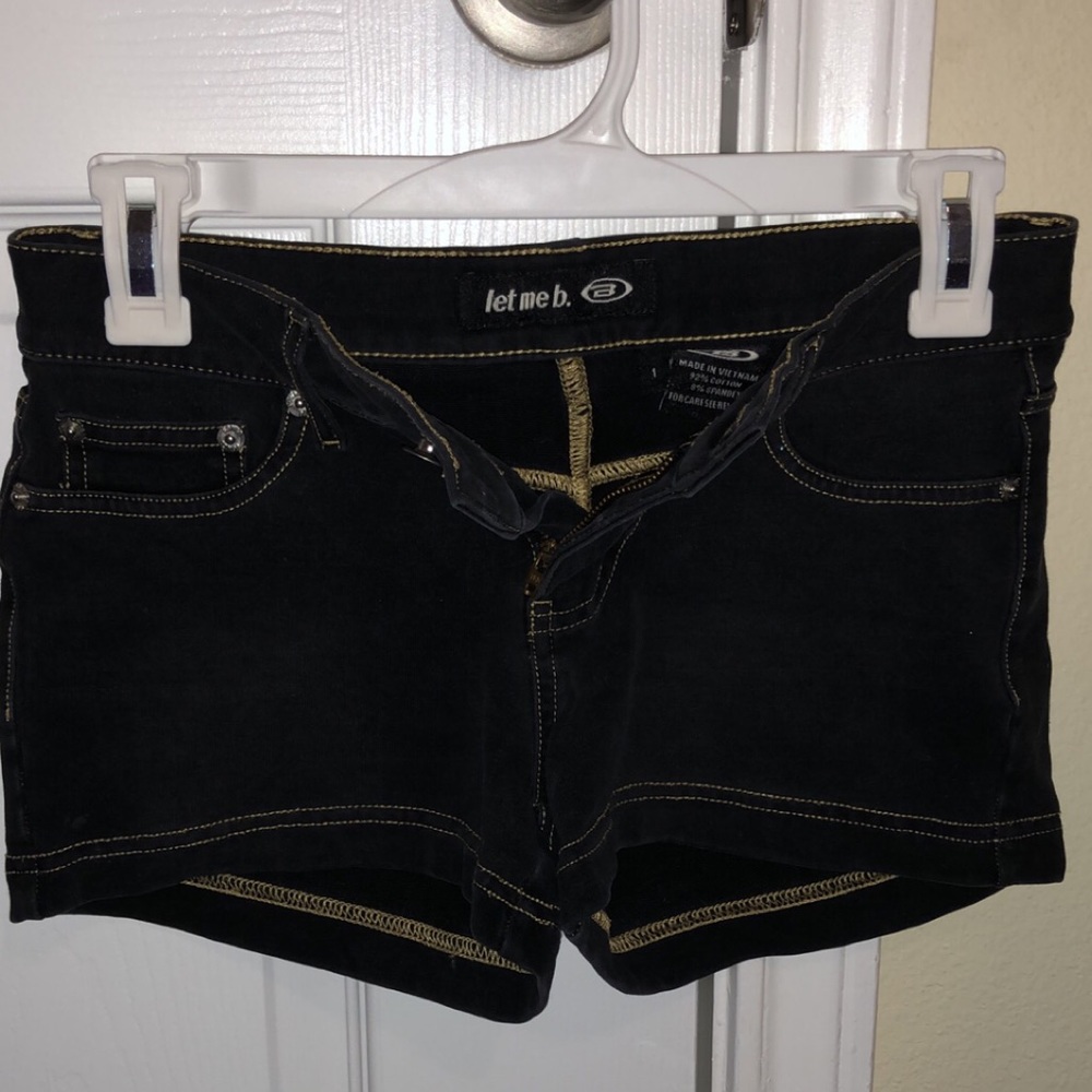 Black velvety stretch shorts- Size 1